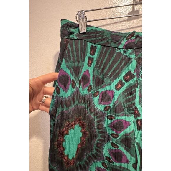 Ba&Sh Pants Women’s Size Medium Lady Green Print Wide Leg Colorful Resort Boho - Picture 3 of 11